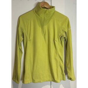 Columbia Womens Lime Green Fleece Quarter Zip Pullover Sweater Size Medium